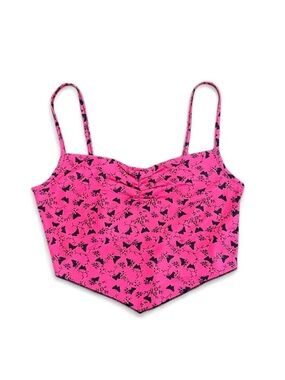 NWT Pink Butterfly Crop Top